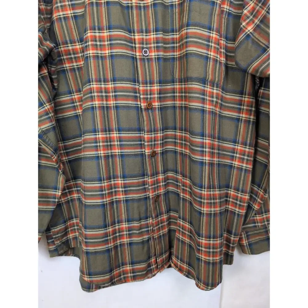 Vintage J.Crew Oarsman brown plaid long sleeve button up shirt L Preppy Cabin